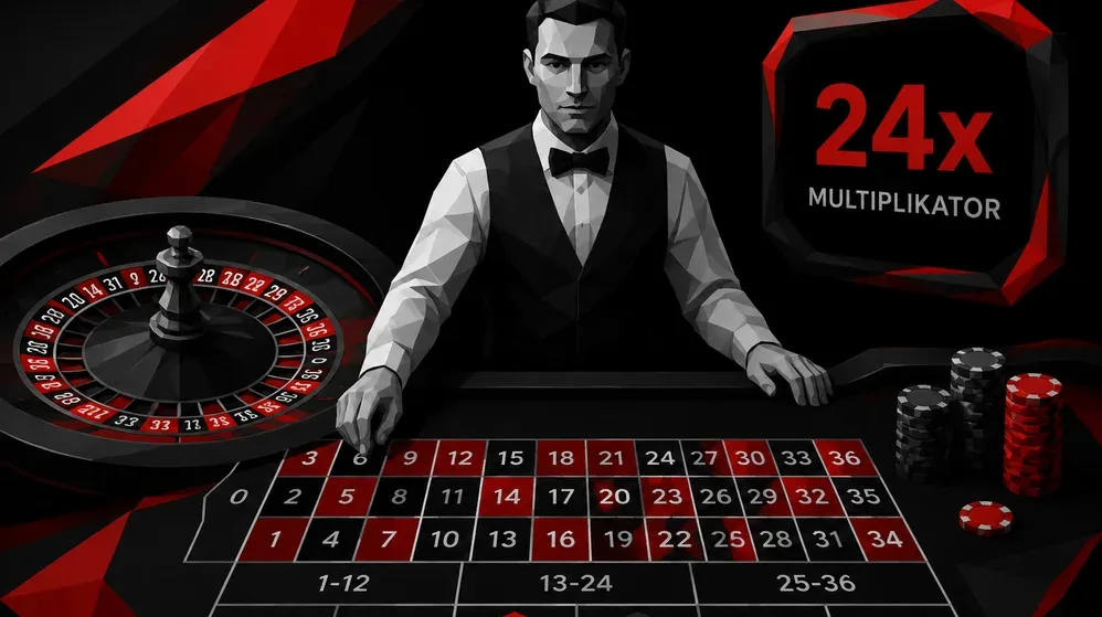 Live-Roulette-Tisch mit Dealer und Multiplier-Anzeige