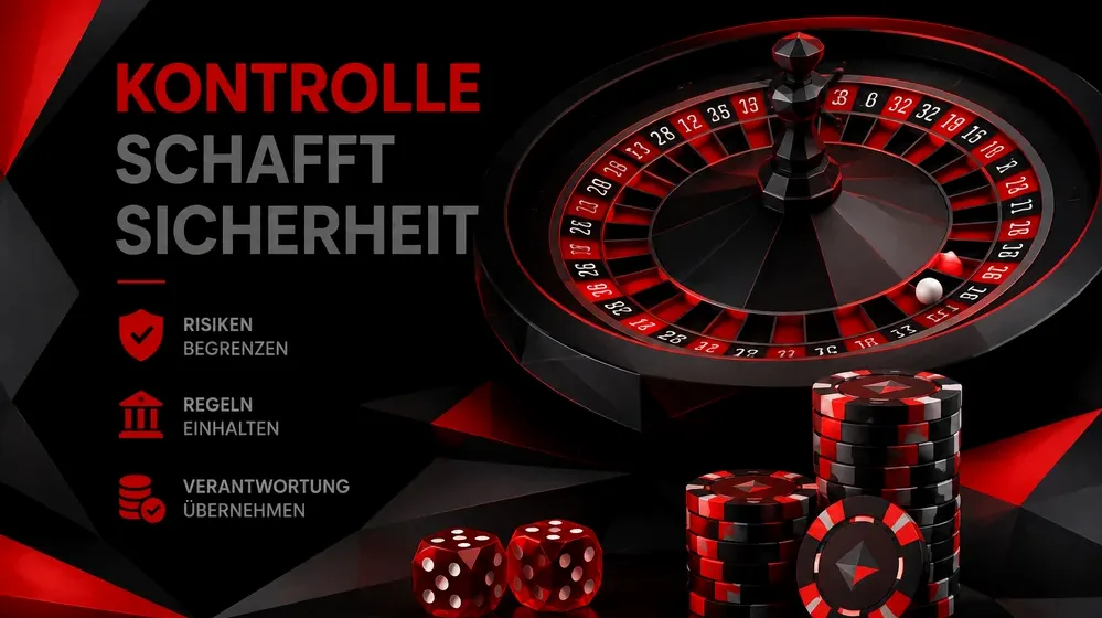 Roulette-Tisch mit Chips und Würfel